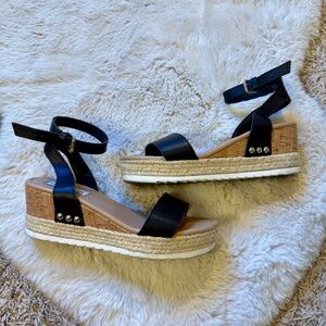 Steve Madden Sandals Chaser Flatform in Black Leather